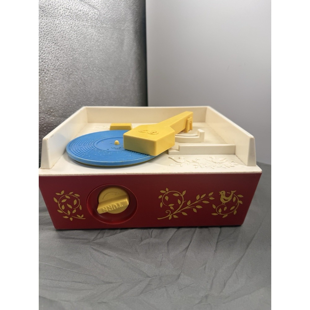 Vintage Fisher-Price Windup Music Box Record Player Toy Vintage Collectible Toy